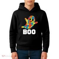 Building Blocks Ghost Boo Master Builder Halloween Costume Kids Hoodie thumb 4