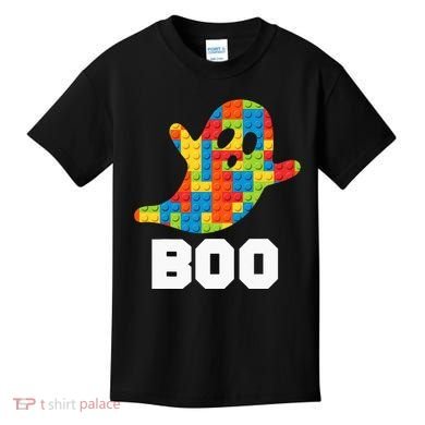 Building Blocks Ghost Boo Master Builder Halloween Costume Kids T-Shirt