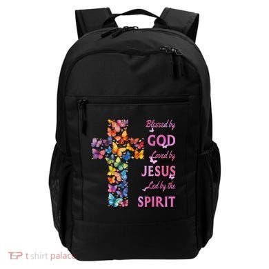 Blessed By God Loved By Jesus Butterfly Cross Backpack
