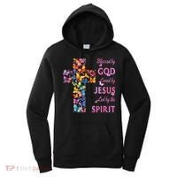 Blessed By God Loved By Jesus Butterfly Cross Women's Hoodie thumb 0