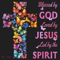 Blessed By God Loved By Jesus Butterfly Cross Tumbler thumb 3