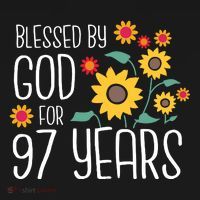 Blessed By God For 97 Years Old Cute Sunflower 97th Birthday Ornament thumb 1