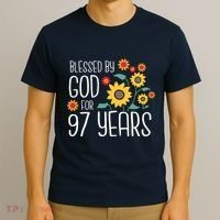 Blessed By God For 97 Years Old Cute Sunflower 97th Birthday T-Shirt thumb 3