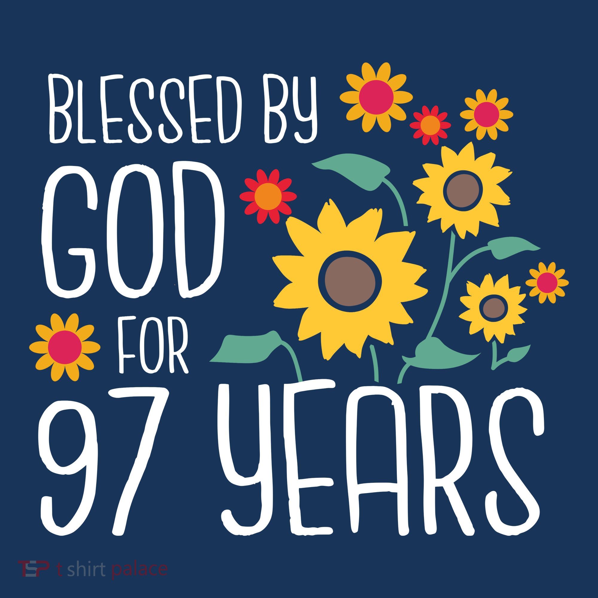 Blessed By God For 97 Years Old Cute Sunflower 97th Birthday Coaster