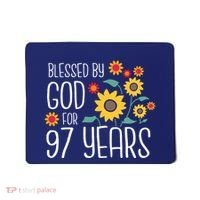 Blessed By God For 97 Years Old Cute Sunflower 97th Birthday Mousepad thumb 0