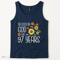Blessed By God For 97 Years Old Cute Sunflower 97th Birthday Tank Top thumb 2