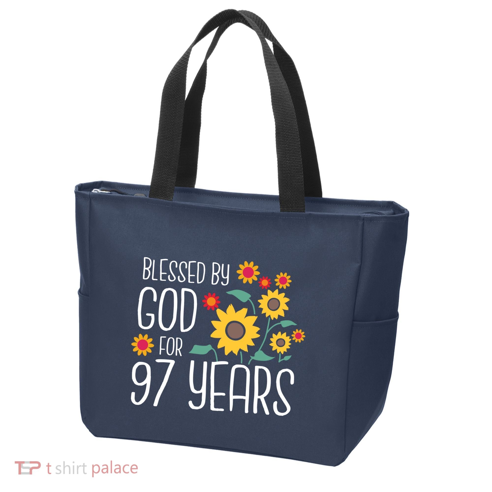 Blessed By God For 97 Years Old Cute Sunflower 97th Birthday Tote Bag