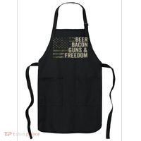 BEER BACON GUNS & FREEDOM - Funny BBQ Drinking Gun Camo Apron thumb 0