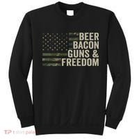 BEER BACON GUNS & FREEDOM - Funny BBQ Drinking Gun Camo Sweatshirt thumb 0