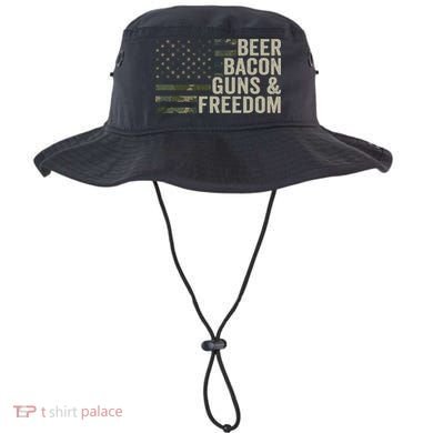BEER BACON GUNS & FREEDOM - Funny BBQ Drinking Gun Camo Bucket Hat