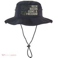 BEER BACON GUNS & FREEDOM - Funny BBQ Drinking Gun Camo Bucket Hat thumb 0