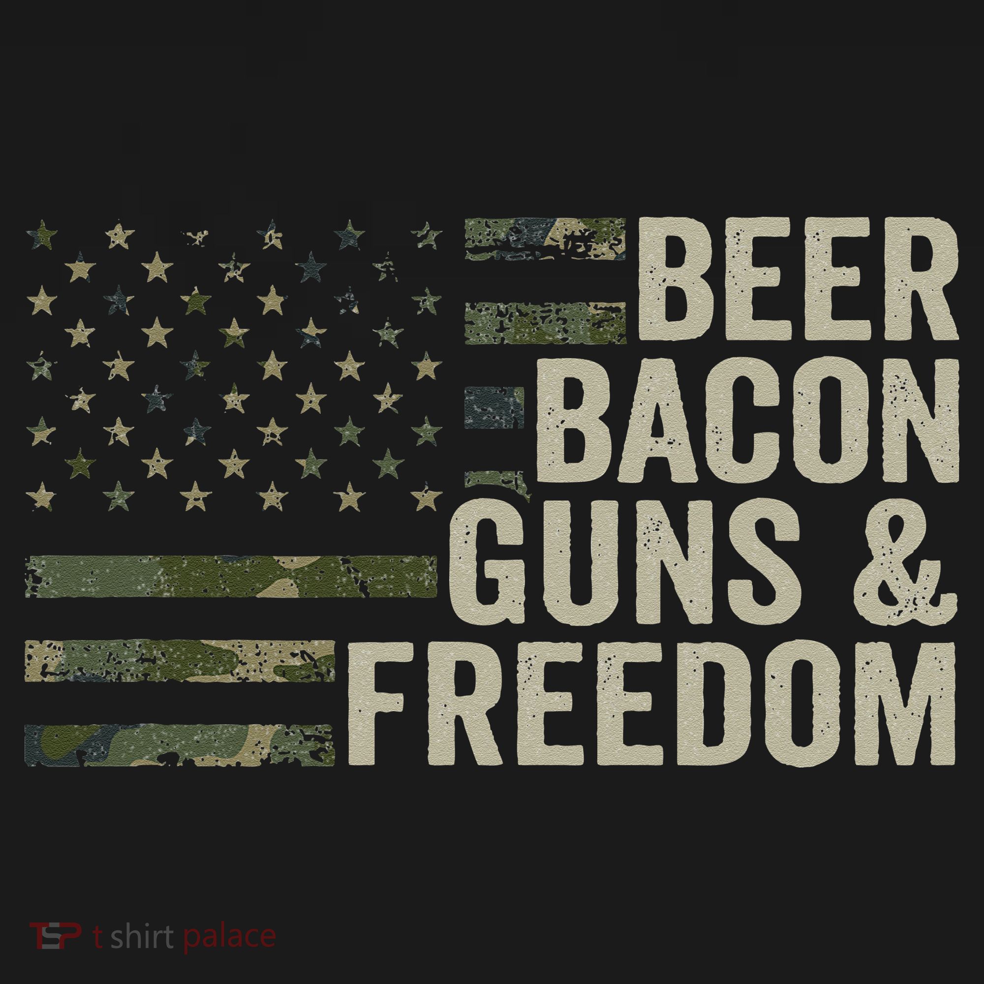 BEER BACON GUNS & FREEDOM - Funny BBQ Drinking Gun Camo Women's Hoodie