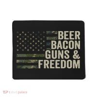 BEER BACON GUNS & FREEDOM - Funny BBQ Drinking Gun Camo Mousepad thumb 0