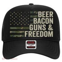 BEER BACON GUNS & FREEDOM - Funny BBQ Drinking Gun Camo Hat thumb 0
