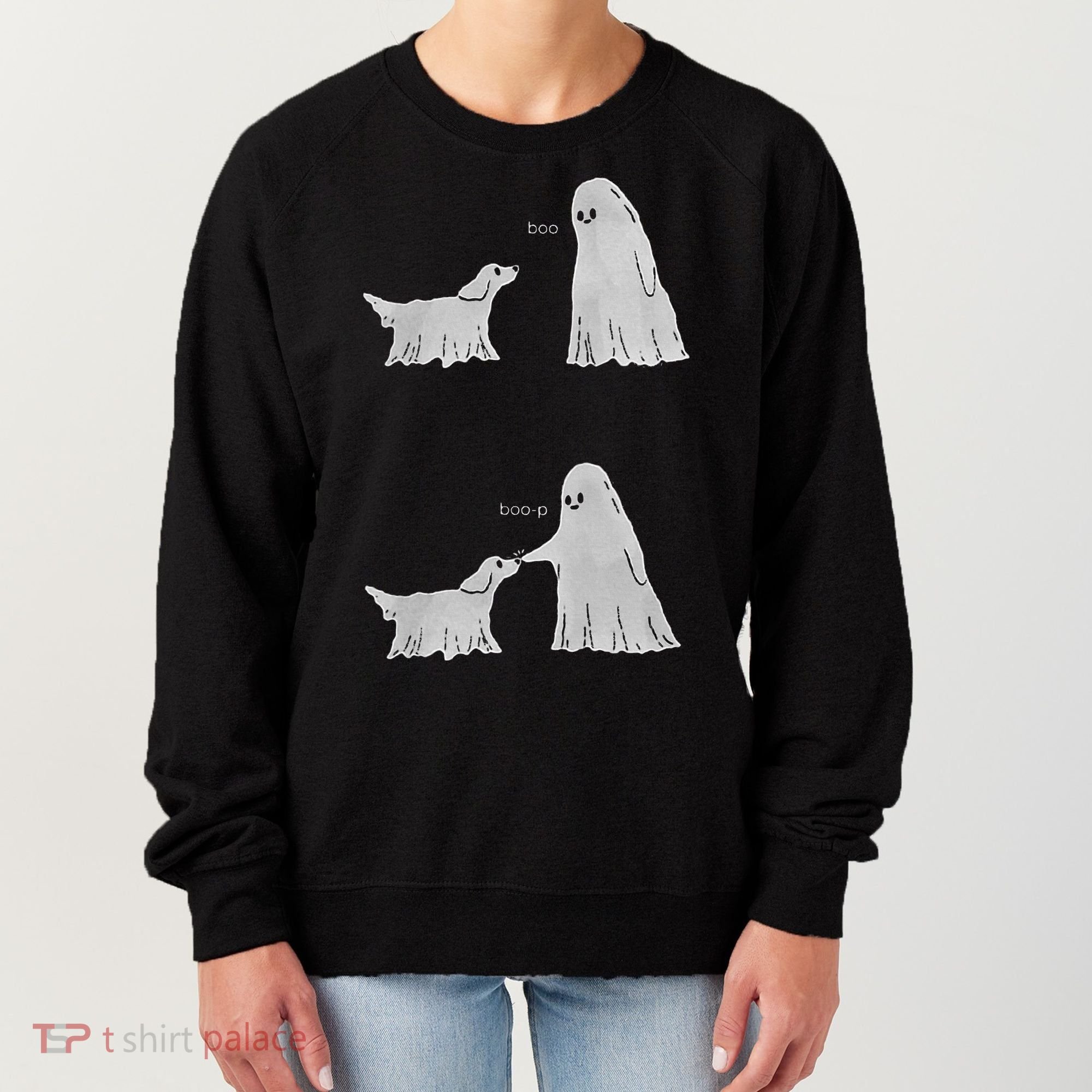 Boo Boop Ghost Dog Halloween Women's Sweatshirt