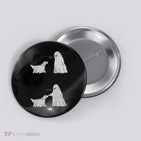 Boo Boop Ghost Dog Halloween Button thumb 0