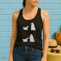Boo Boop Ghost Dog Halloween Women's Tank Top thumb 2