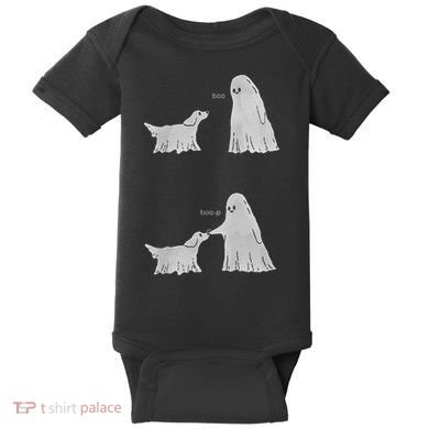 Boo Boop Ghost Dog Halloween Baby Bodysuit