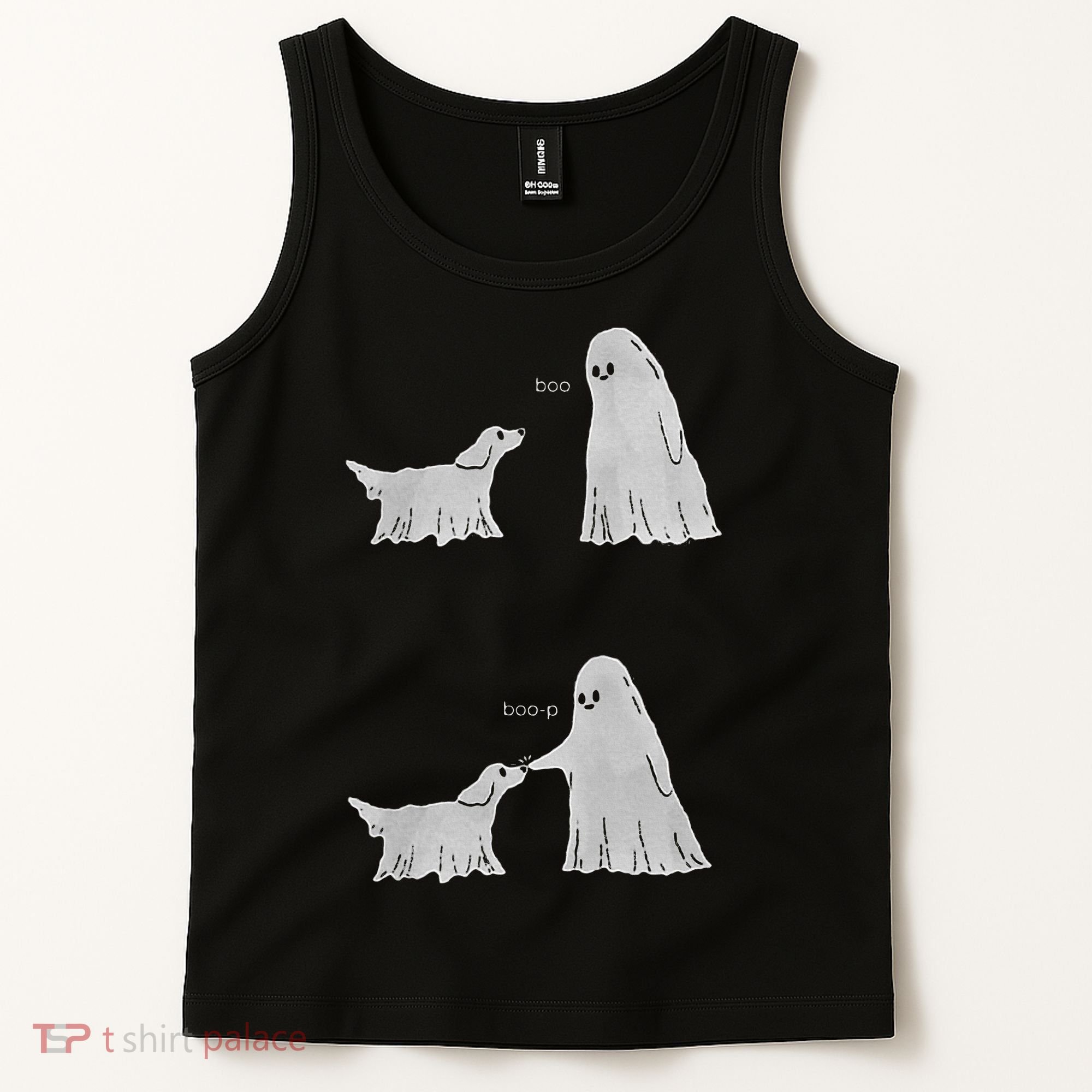 Boo Boop Ghost Dog Halloween Tank Top