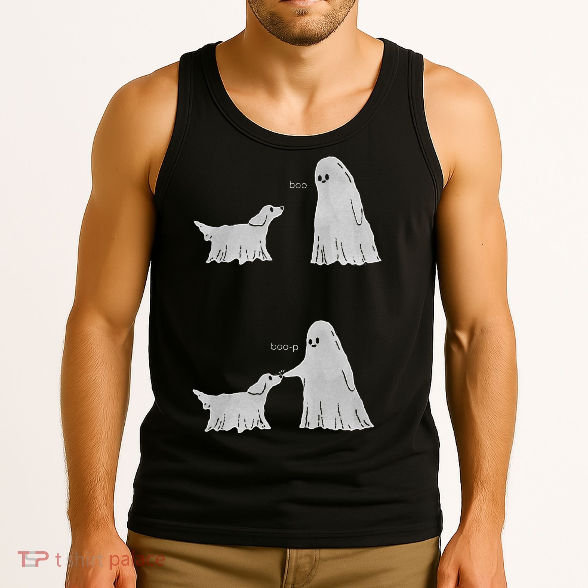Boo Boop Ghost Dog Halloween Tank Top