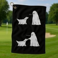 Boo Boop Ghost Dog Halloween Golf Towel thumb 1