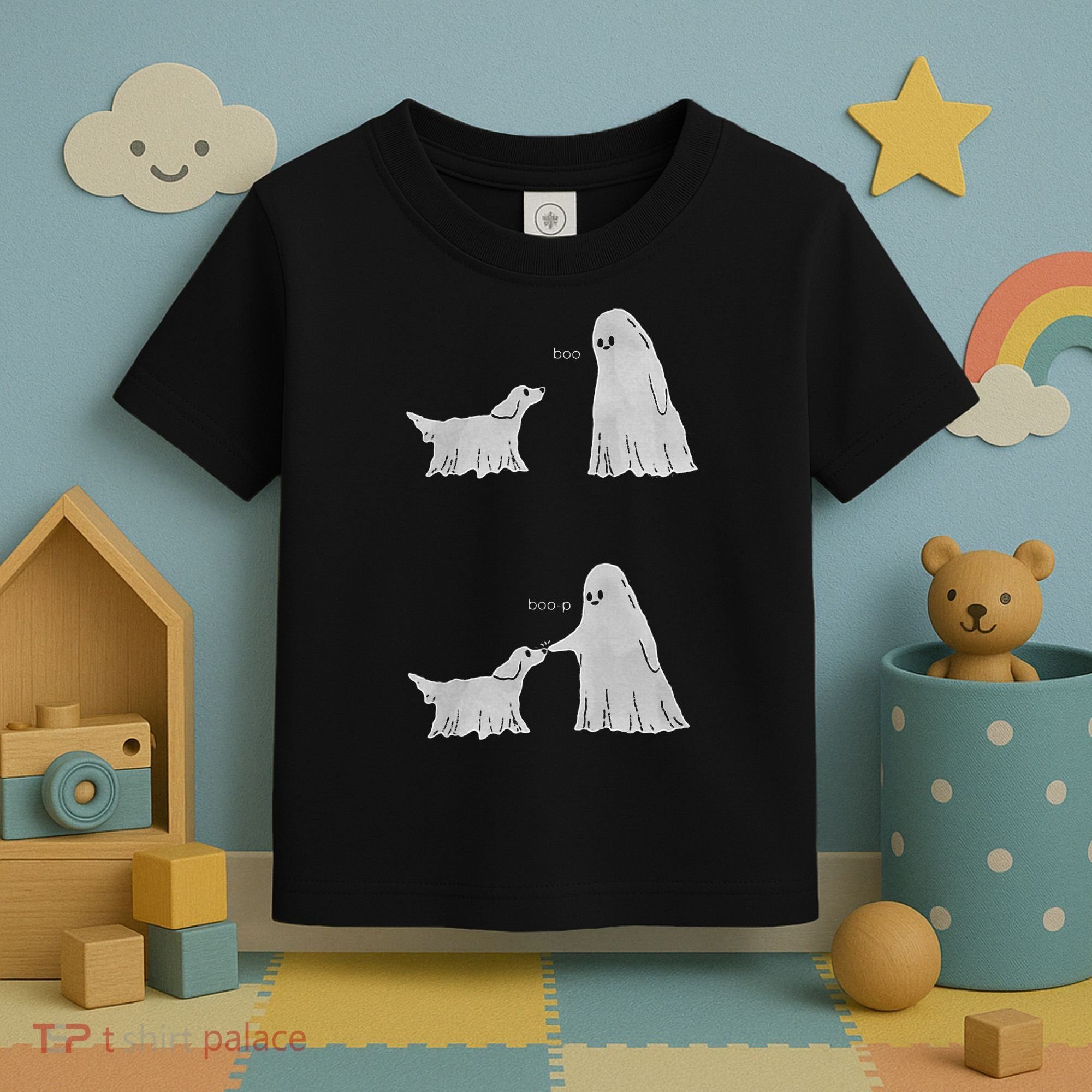 Boo Boop Ghost Dog Halloween Toddler T-Shirt