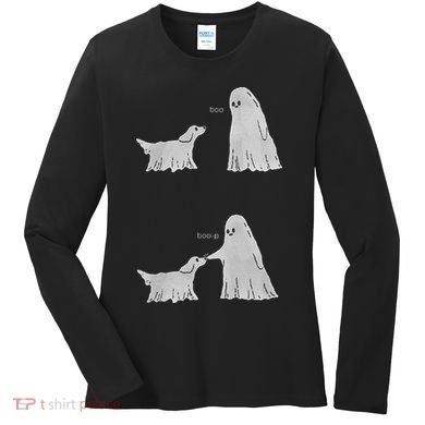 Boo Boop Ghost Dog Halloween Women's Long Sleeve Shirt