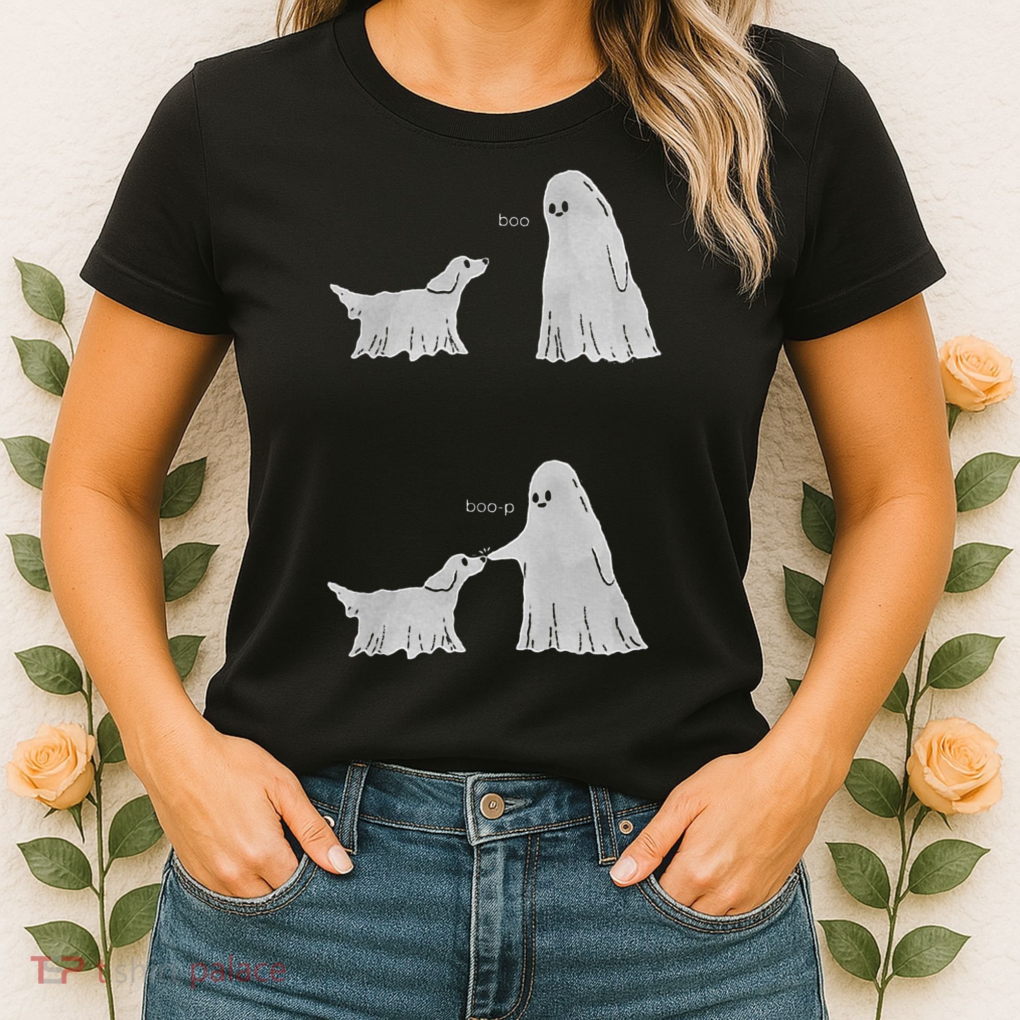 Boo Boop Ghost Dog Halloween Women's T-Shirt