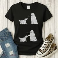 Boo Boop Ghost Dog Halloween Women's T-Shirt thumb 3