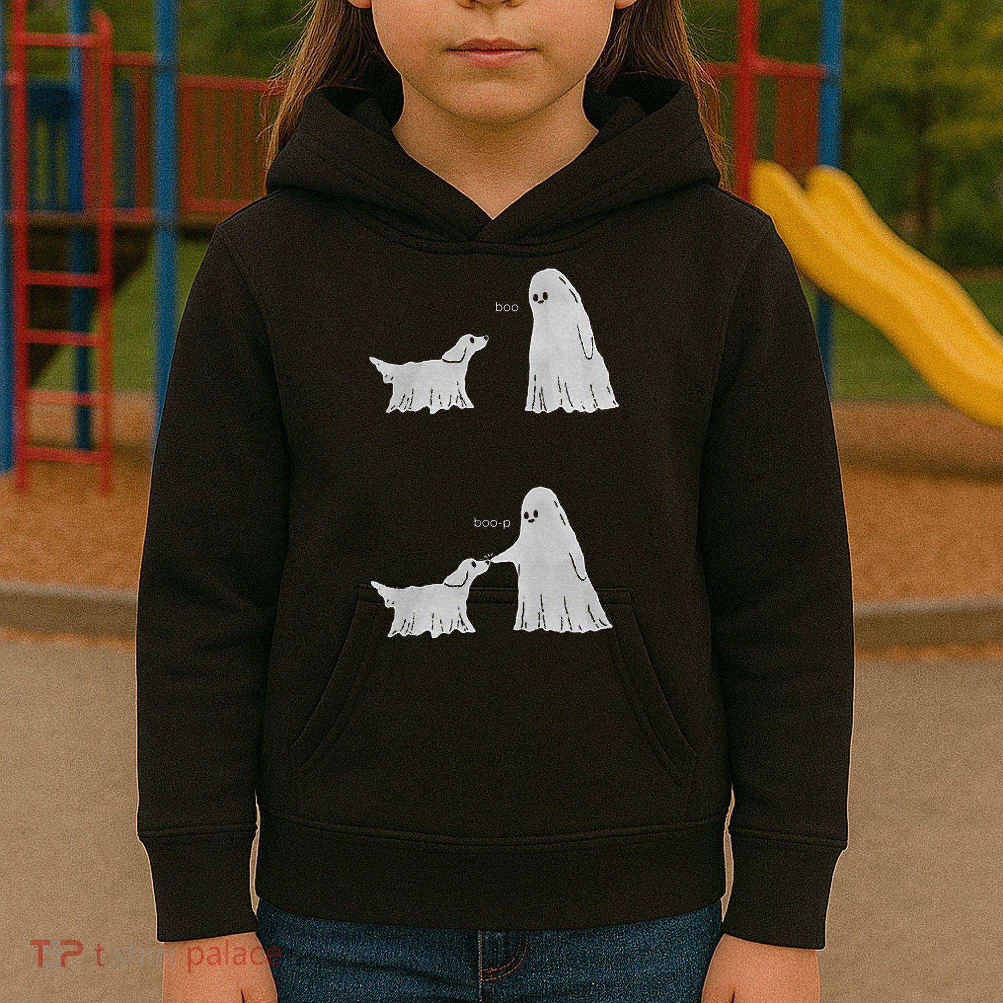 Boo Boop Ghost Dog Halloween Kids Hoodie