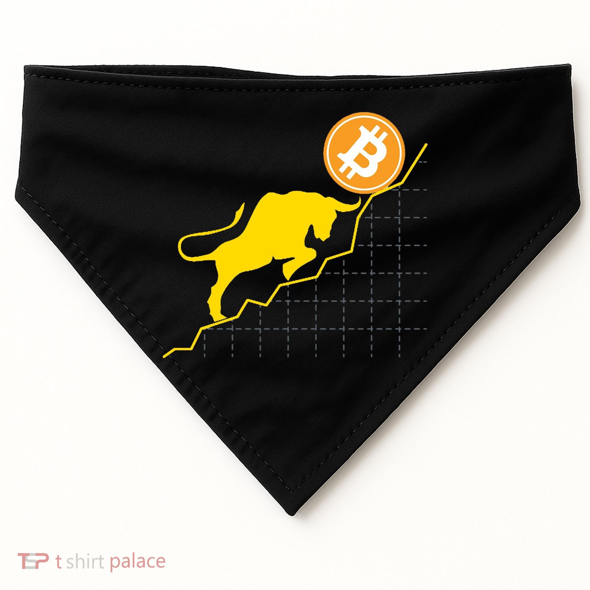Bitcoin Bull Graph Bullish BTC Crypto USA-Made Doggie Bandana