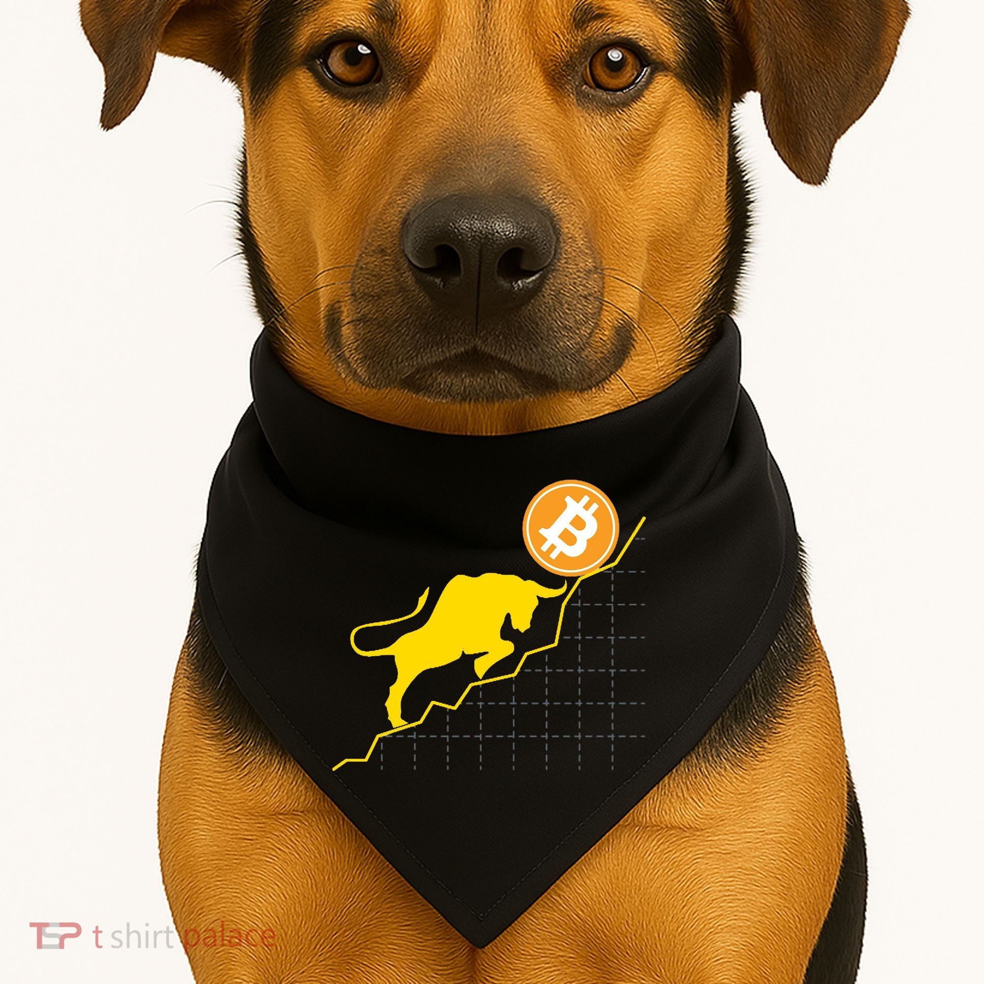 Bitcoin Bull Graph Bullish BTC Crypto USA-Made Doggie Bandana