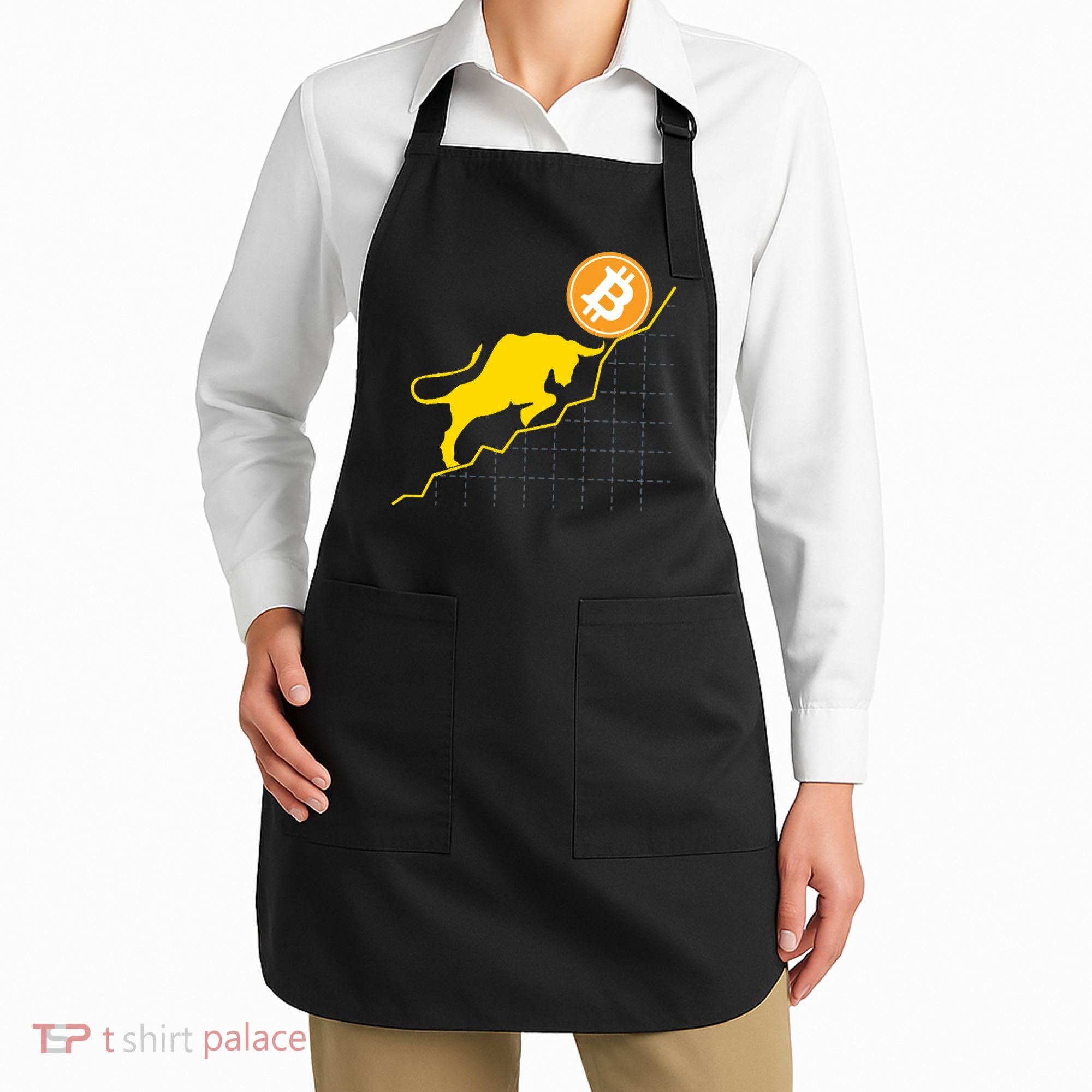 Bitcoin Bull Graph Bullish BTC Crypto Apron