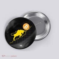 Bitcoin Bull Graph Bullish BTC Crypto Button thumb 0