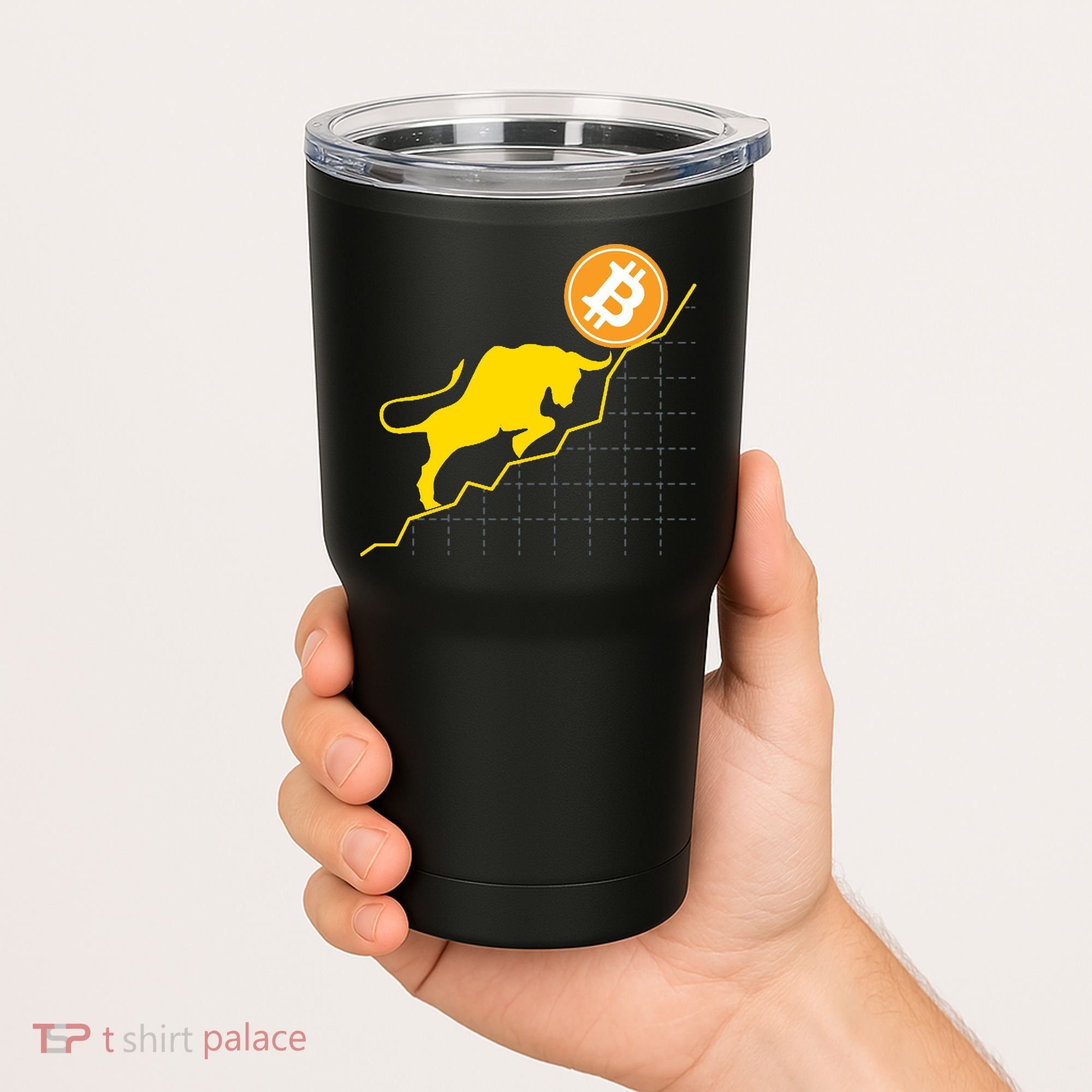 Bitcoin Bull Graph Bullish BTC Crypto Tumbler