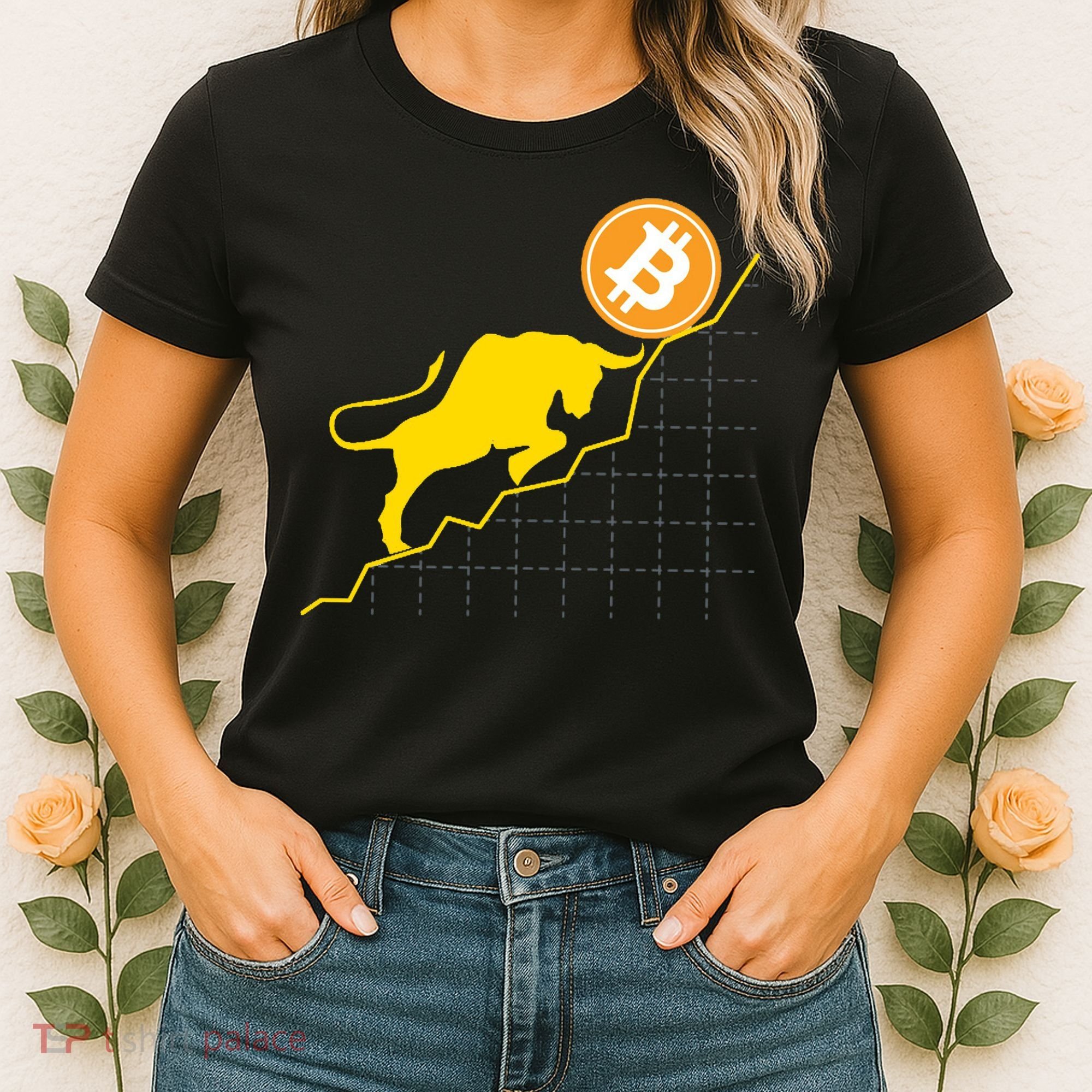 Bitcoin Bull Graph Bullish BTC Crypto Women's T-Shirt