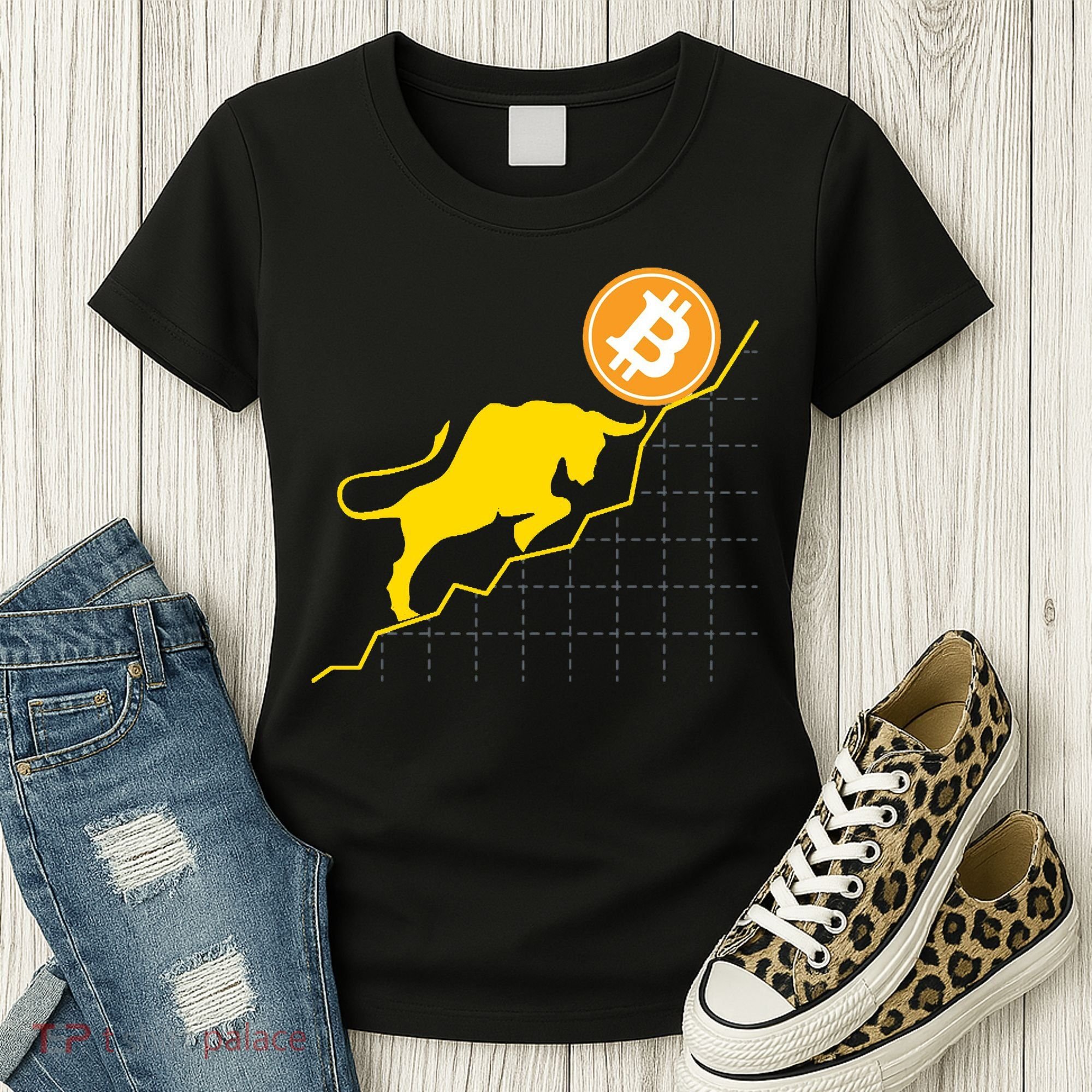 Bitcoin Bull Graph Bullish BTC Crypto Women's T-Shirt