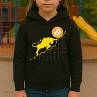Bitcoin Bull Graph Bullish BTC Crypto Kids Hoodie thumb 3