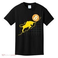 Bitcoin Bull Graph Bullish BTC Crypto Kids T-Shirt thumb 0