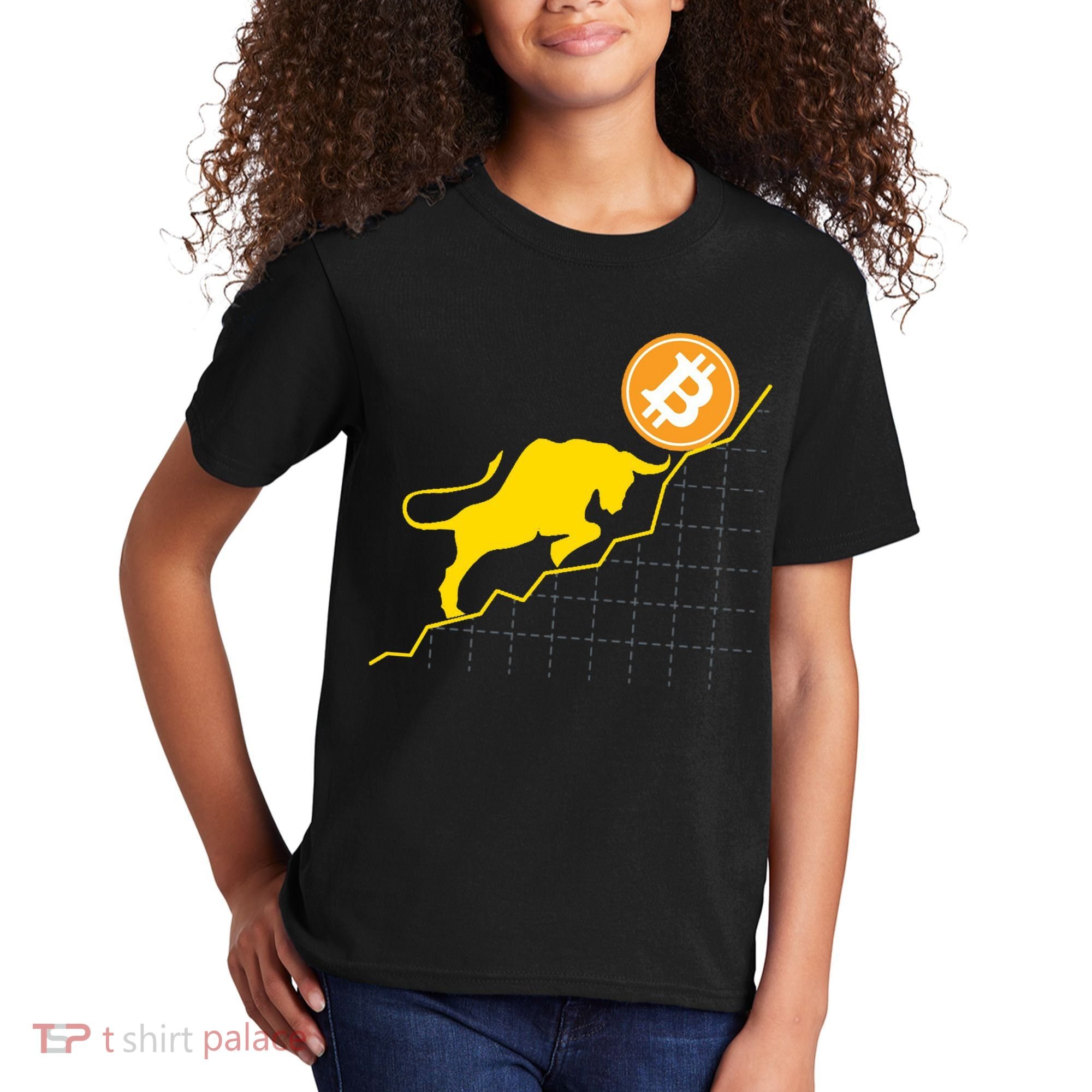Bitcoin Bull Graph Bullish BTC Crypto Kids T-Shirt