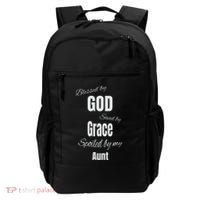 Blessed By God Saved By Grace Spoiled By My Aunt Backpack thumb 0