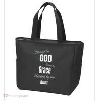 Blessed By God Saved By Grace Spoiled By My Aunt Tote Bag thumb 3
