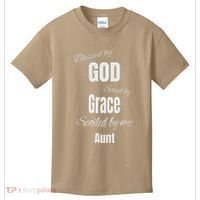 Blessed By God Saved By Grace Spoiled By My Aunt Kids T-Shirt thumb 0