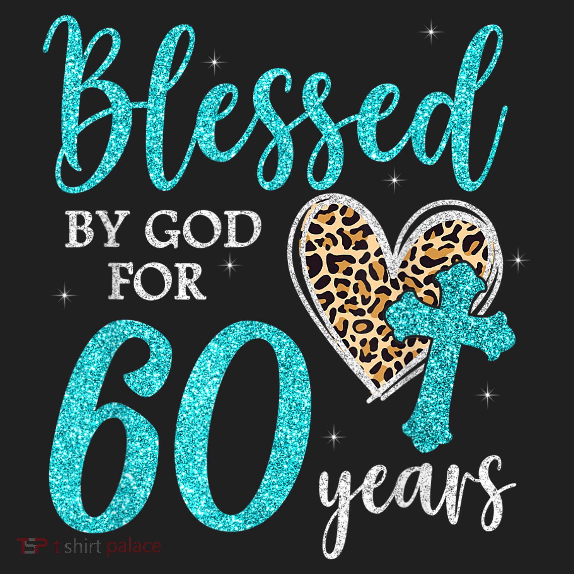 Blessed By God For 60 Years Happy 60th Bday Leopard Heart Beanie