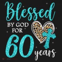 Blessed By God For 60 Years Happy 60th Bday Leopard Heart Visor thumb 3