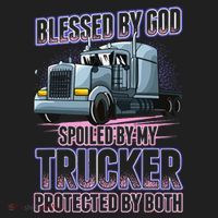 Blessed by God Spoiled by my Trucker Funny Trucker Wife Women's Sweatshirt thumb 2