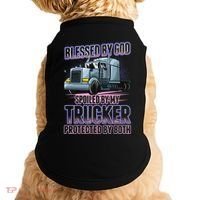 Blessed by God Spoiled by my Trucker Funny Trucker Wife Doggie Tank thumb 0