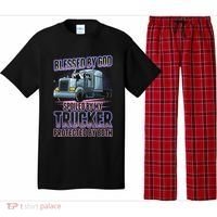 Blessed by God Spoiled by my Trucker Funny Trucker Wife Pajama Set thumb 0