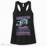 Blessed by God Spoiled by my Trucker Funny Trucker Wife Women's Tank Top thumb 0