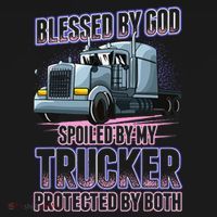 Blessed by God Spoiled by my Trucker Funny Trucker Wife Women's Tank Top thumb 5